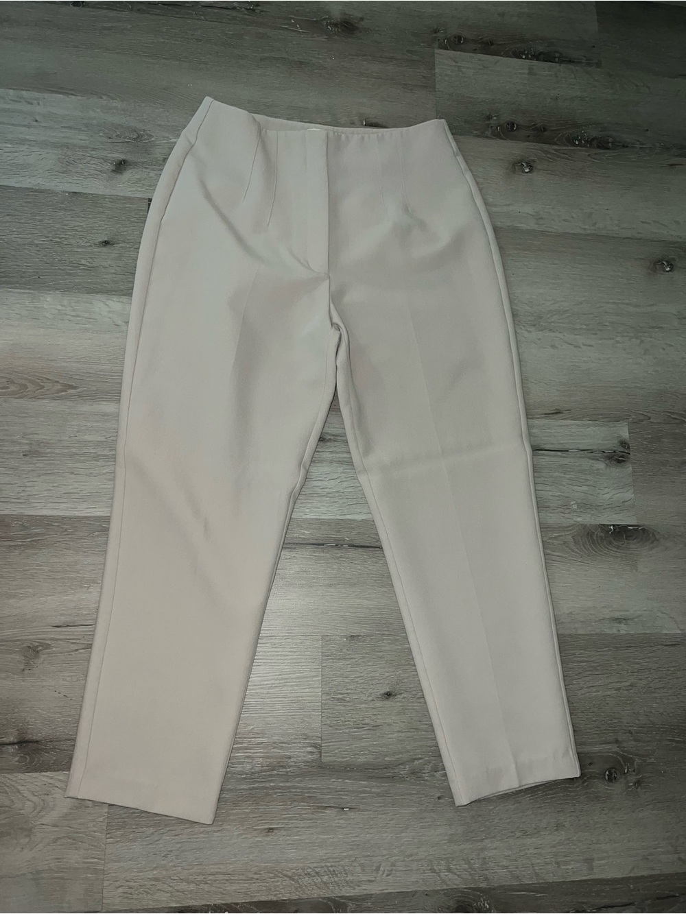 Abercrombie & Fitch Cream Straight-Leg Tailored Pants